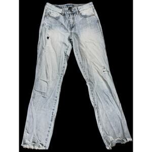 Sincerely Jules Raw Ankle Hem 100% Cotton Light Blue Jean Pants Size 7/28